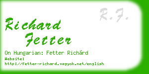 richard fetter business card