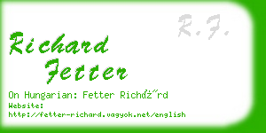 richard fetter business card